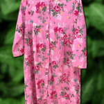 Floral Print Dress-Women Elegant Floral Print Dress with Short Sleeves and Button-Up Front